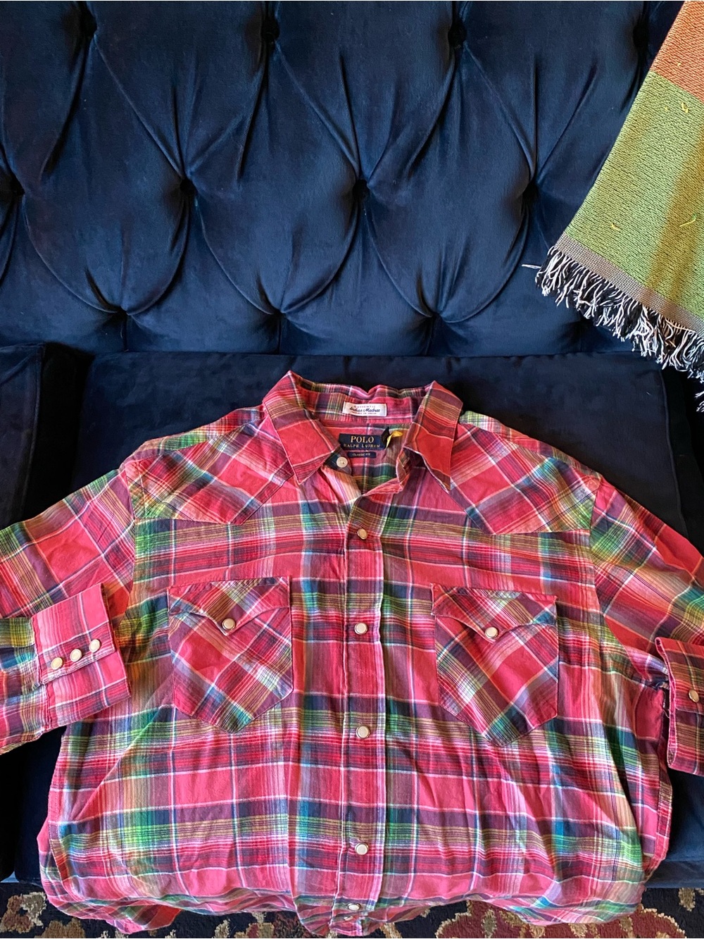 Polo Ralph Lauren Pearl Snap Plaid Button Up Shirt
